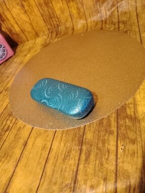 Blue Patterned Hard Eyeglass Case